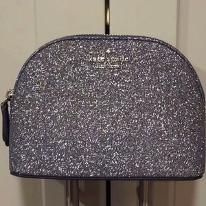 KATE SPADE Dark Gray Sparkly Makeup Bag/Hand Bag *LIMITED EDITION!*